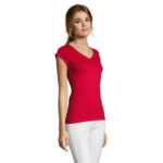 MOON T-Shirt Damen 150 g/m² Rot – Seitenansicht