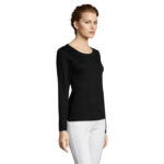 MAJESTIC Langarm-T-Shirt Damen 150 g/m² Schwarz – Seitenansicht