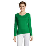 MAJESTIC Langarm-T-Shirt Damen 150 g/m² Grün – Vorderansicht