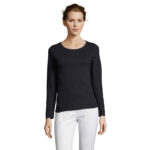 MAJESTIC Langarm-T-Shirt Damen 150 g/m² Blau – Vorderansicht