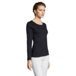 MAJESTIC Langarm-T-Shirt Damen 150 g/m² Blau – Seitenansicht
