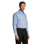 BRIGHTON Hemd Herren 140 g/m² Blau – Seitenansicht