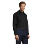 BRIGHTON Hemd Herren 140 g/m² Schwarz – Seitenansicht
