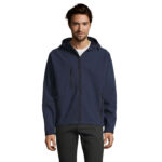 REPLAY Softshelljacke Herren 340 g/m² Blau – Vorderansicht