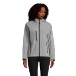 REPLAY Softshelljacke Damen 340 g/m² Grau – Vorderansicht
