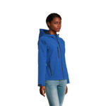 REPLAY Softshelljacke Damen 340 g/m² Blau – Seitenansicht