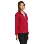 NORTH Fleecejacke Damen 300 g/m² Rot – Seitenansicht
